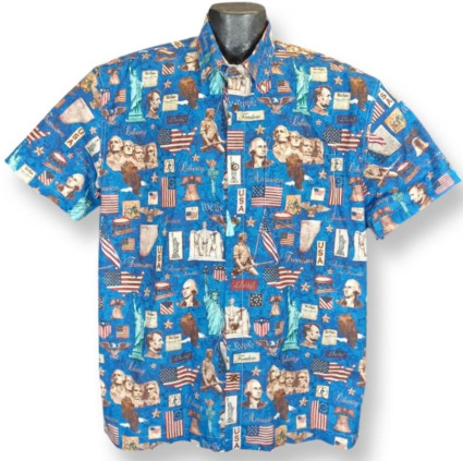 American Heritage Patriotic Hawaiian Shirt- Made in USA